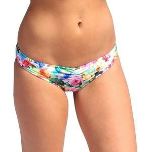NWT Seafolly Summer Garden Sweetheart Hipster Bottoms Size US 12 Floral Ruched